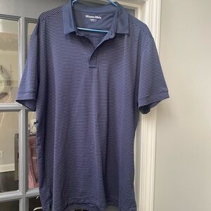 Mizzen+Main Blue Striped Polo Shirt
